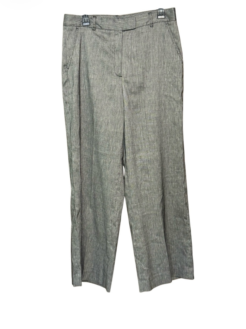 WHBM Luna Wide Leg Linen Blend Pants Gray 12S - Picture 2 of 3